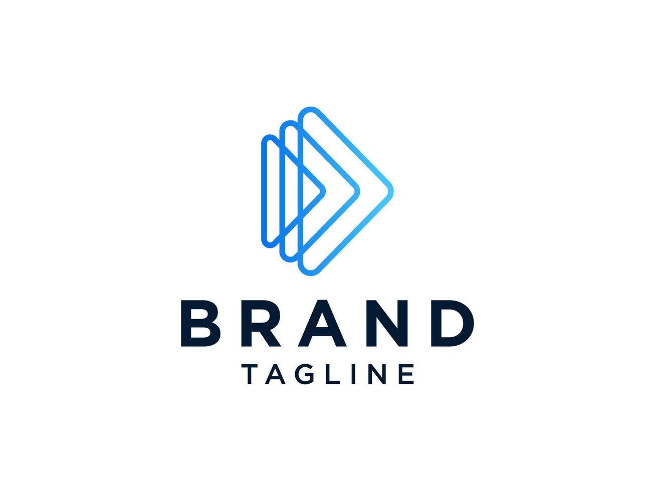 abstrakt första bokstaven d logotyp. blå linjär stil isolerad på vit bakgrund. användbar för företags-, teknik- och varumärkeslogotyper. platt vektor logotyp designmall element.