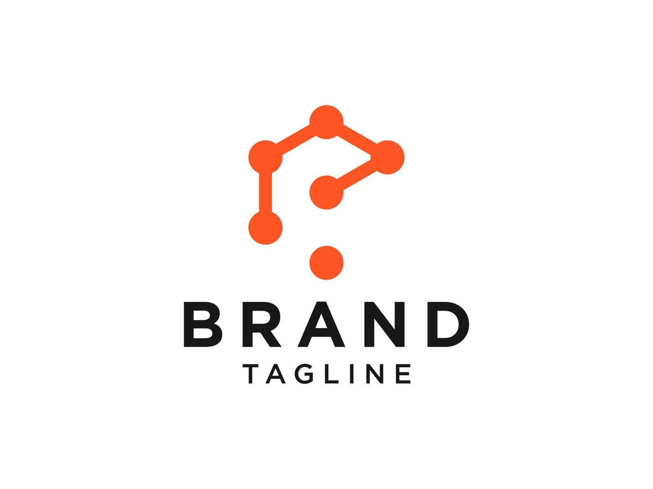 modern initial bokstav p logotyp. orange geometrisk form origami stil isolerad på vit bakgrund. användbar för företags- och varumärkeslogotyper. platt vektor logotyp designmall element.