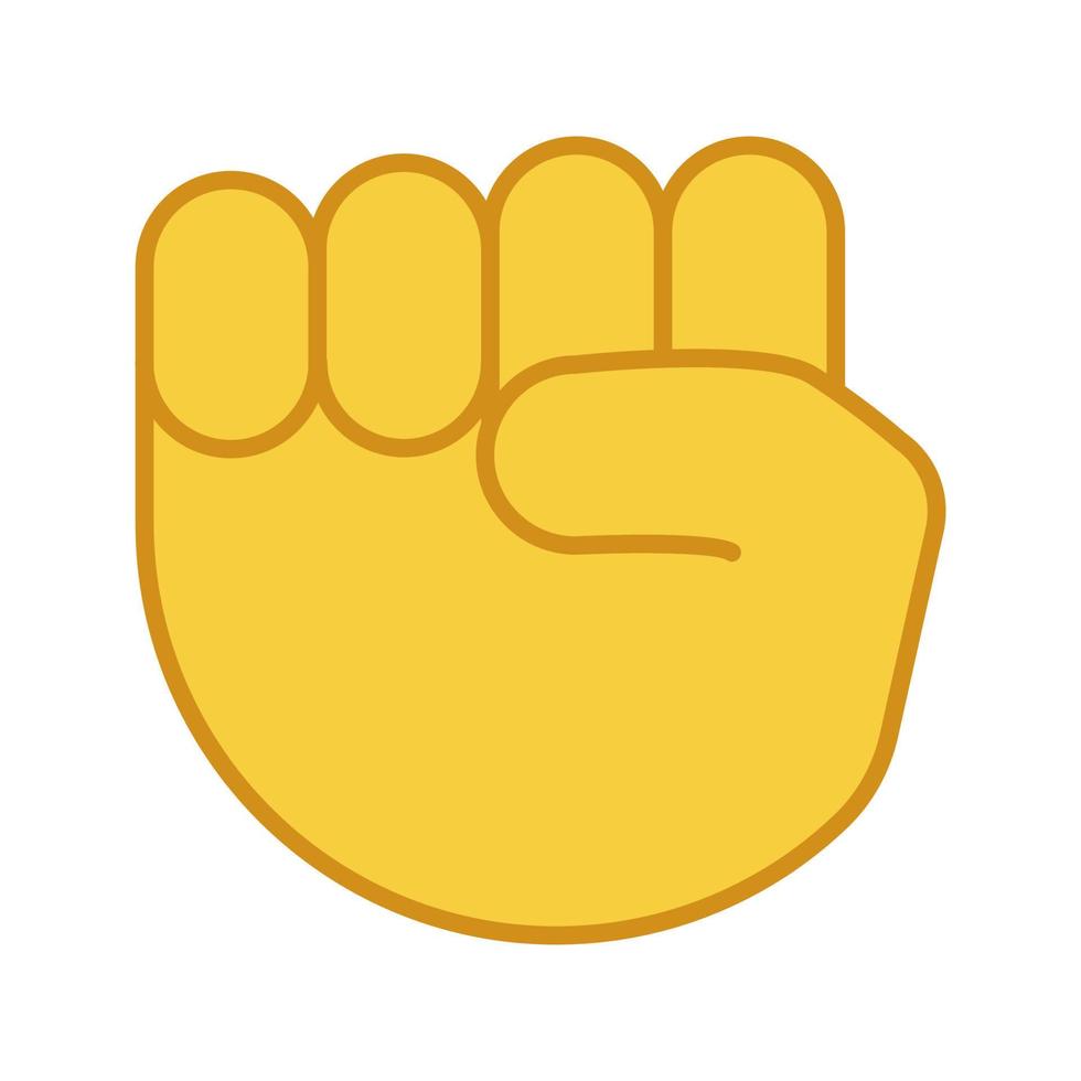 upphöjd näve emoji färgikon. protestera, stödja handgest. näven pekar uppåt. isolerade vektor illustration