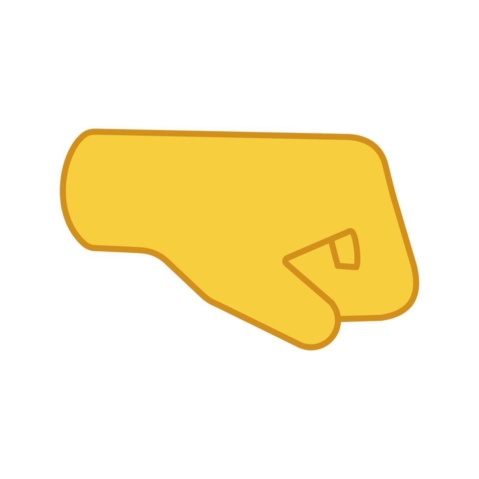 Emoji-Farbsymbol für die rechte Faust. nach rechts gerichtete Faust. Fauststoß. Brofist. isolierte Vektorillustration vektor