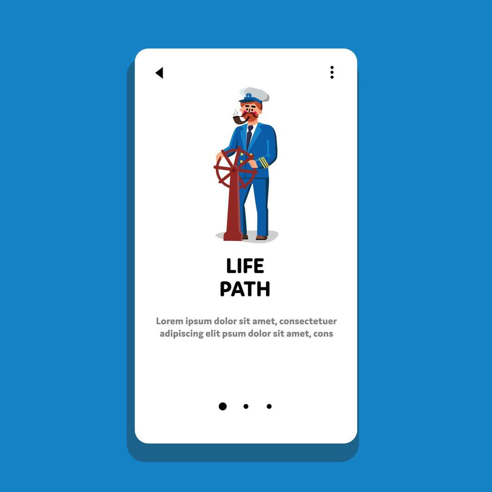 lebensweg mann kapitän handhabt richtungsvektor vektor