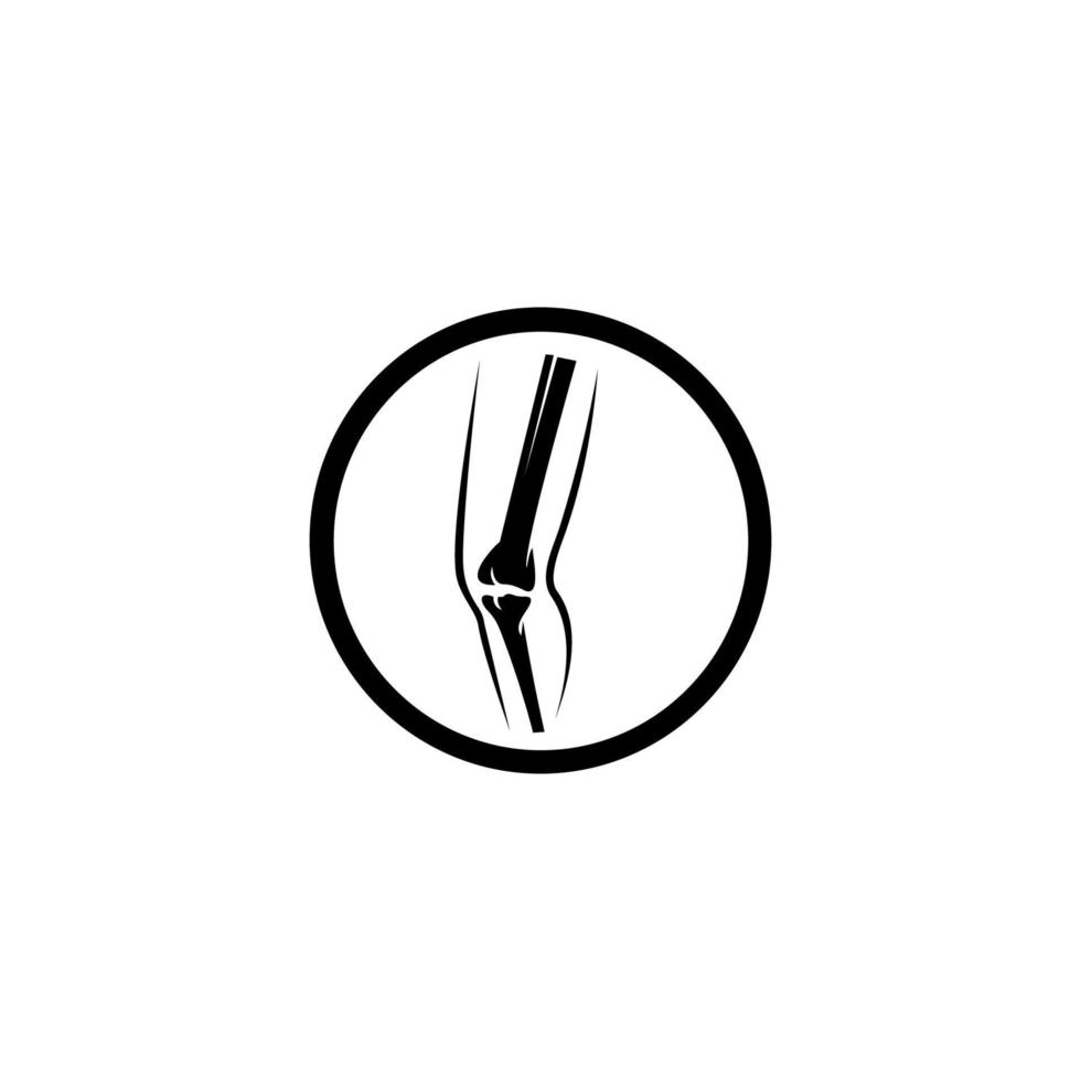 Knochen Gelenk Knie Bein Symbol. Flacher Vektor von Symbolen für menschliche Teile für ui und ux, Website oder mobile Anwendung. Symbol isoliert auf weißem Hintergrund.