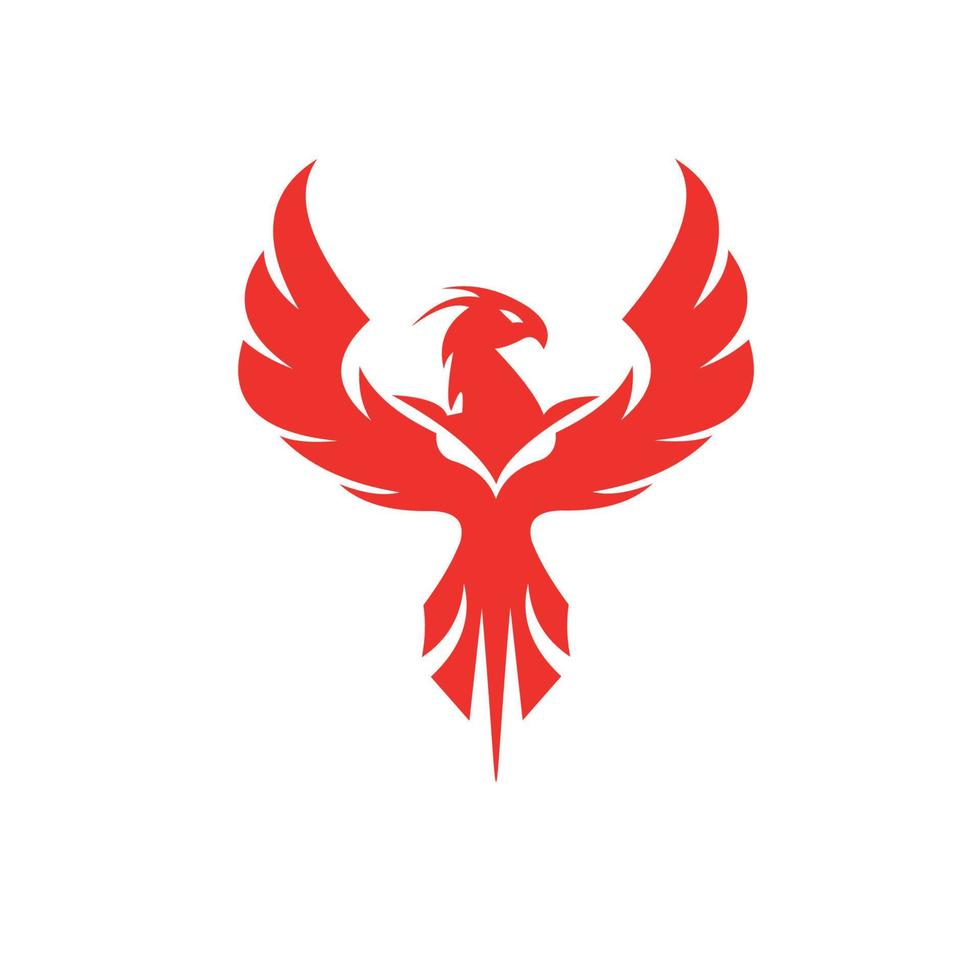 modern phoenix logotyp illustration i vit isolerad bakgrund, ikon symbol företag, vektor