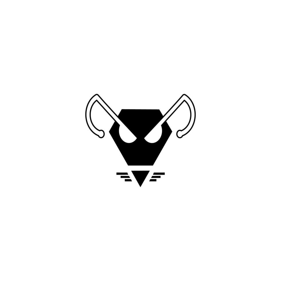 Head Mouse Art Logo Design Inspiration, isoliert auf weißem Hintergrund, flaches Design vektor