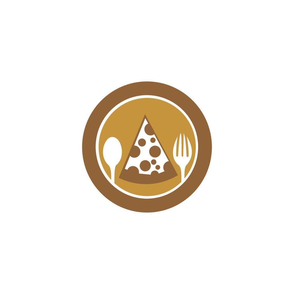 snabbmat pizza skiva ikon. emblem för snabbmatsrestaurang. enkel platt stil pizza logotyp på vit bakgrund, vektor