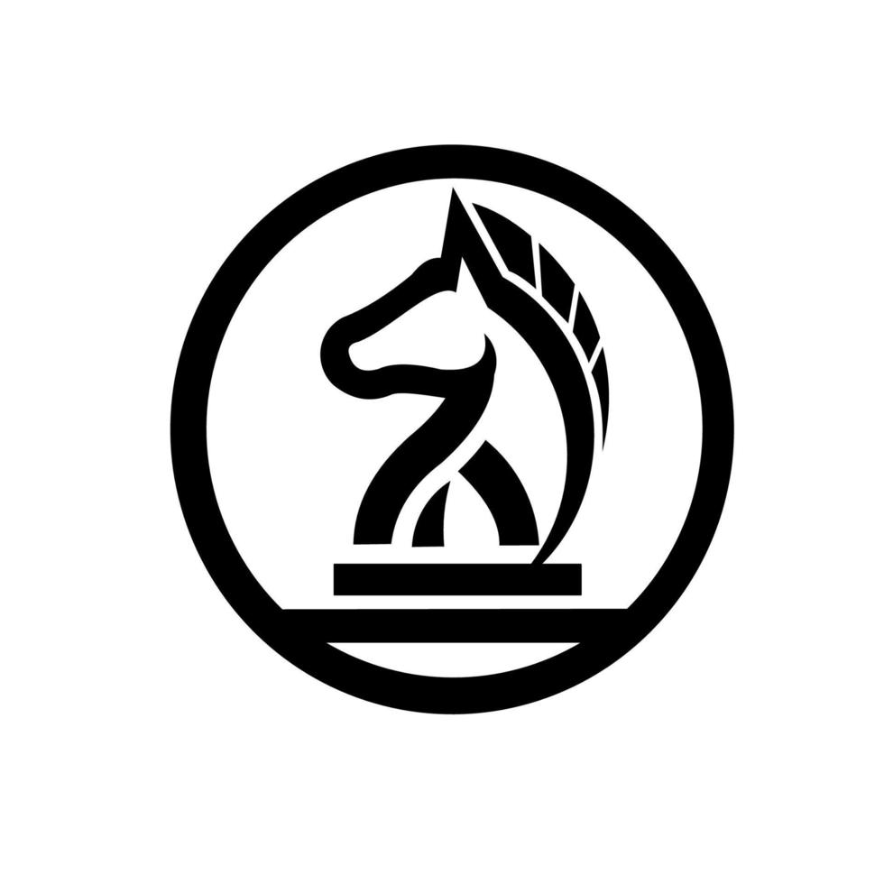 monochromes Emblem des Pferdekopfes auf weißem Hintergrund, eleganter Logo-Symbol-Design-Illustrationsvektor für Unternehmen vektor