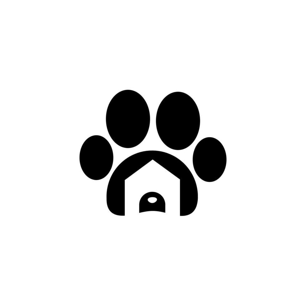 hundhus logotyp. djuraffär, vektorillustration på vit bakgrund. vektor
