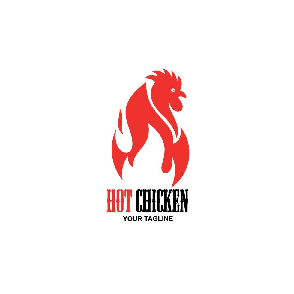 varm kryddig kyckling logotyp design, designelement för affisch, emblem, tecken, vektorillustration vektor