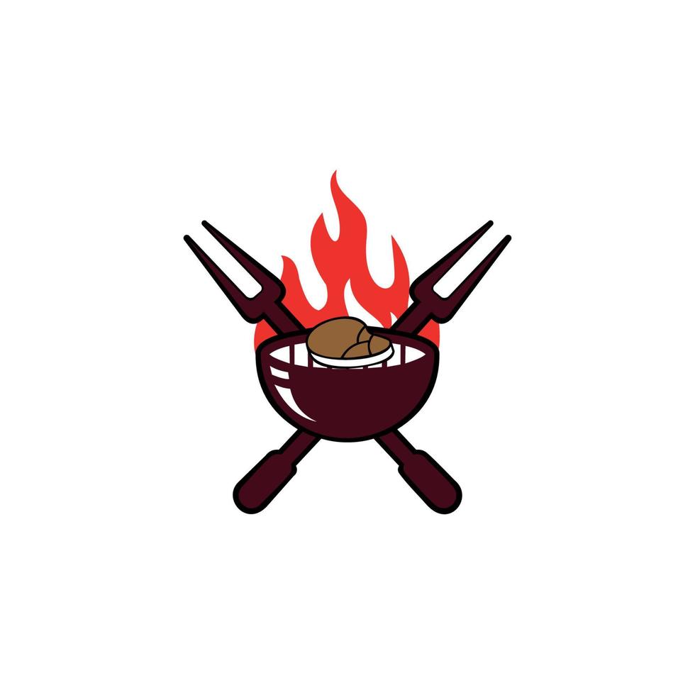 steak house logotyp, stek ikon, bbq, grill meny. vektor illustration på vit bakgrund.