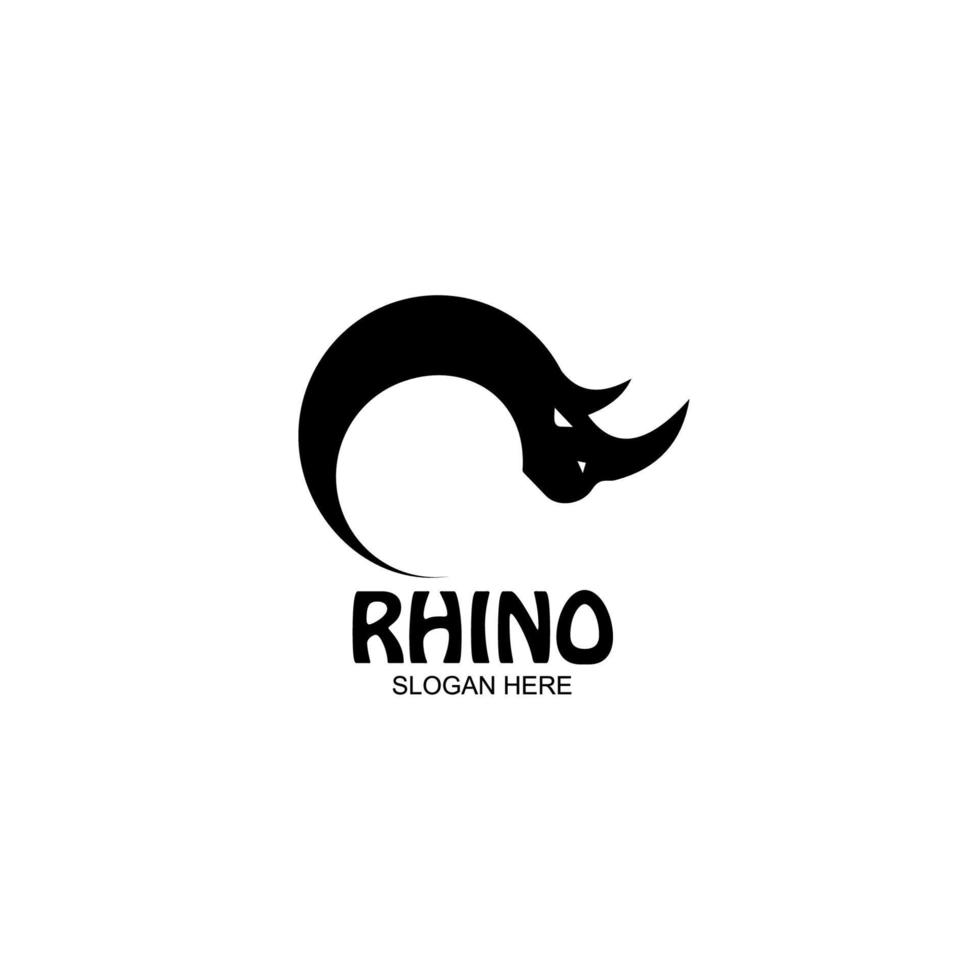 rhino logotyp mall, djur maskot logotyp, mall. vektor illustration.
