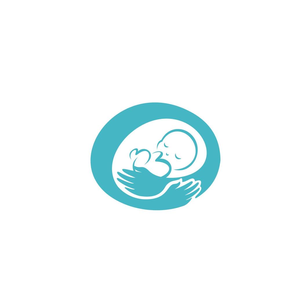 Kinderbetreuungslogo. Baby-Logo. Vektorillustration auf weißem Hintergrund. vektor