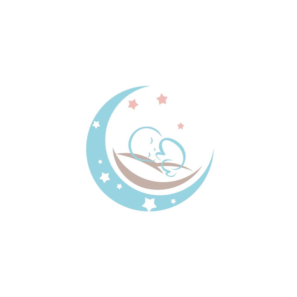 baby sömn logotyp mall. mall för logotyp för hälsosam sömn. vektor