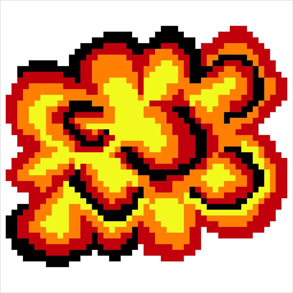 Explosion mit Pixelkunst. Vektor-Illustration. vektor