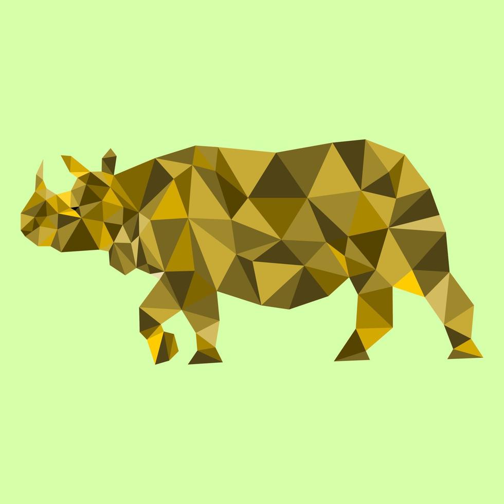 rhino vektor illustration med låg poly design på vit bakgrund.