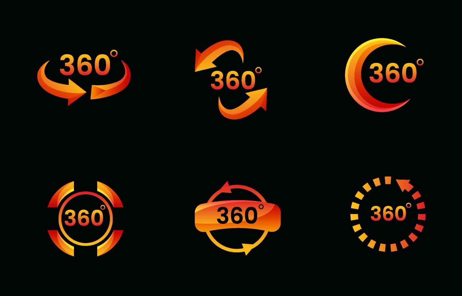 Farbverlauf 360 Set-Logo-Sammlung vektor