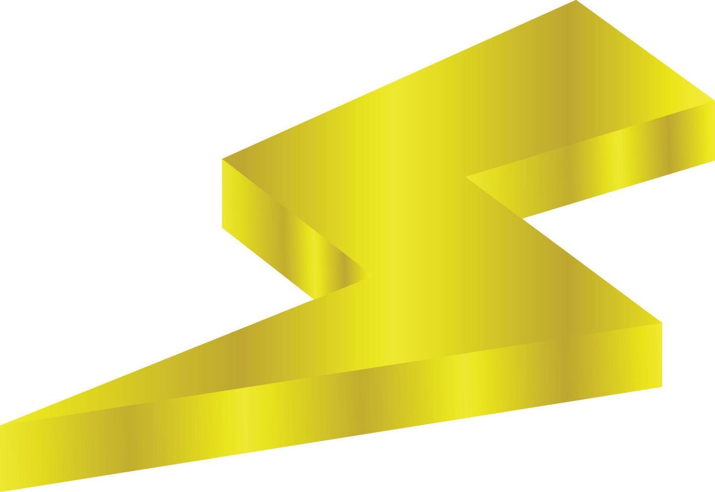 3D gyllene blixt ikon vektor för designelement