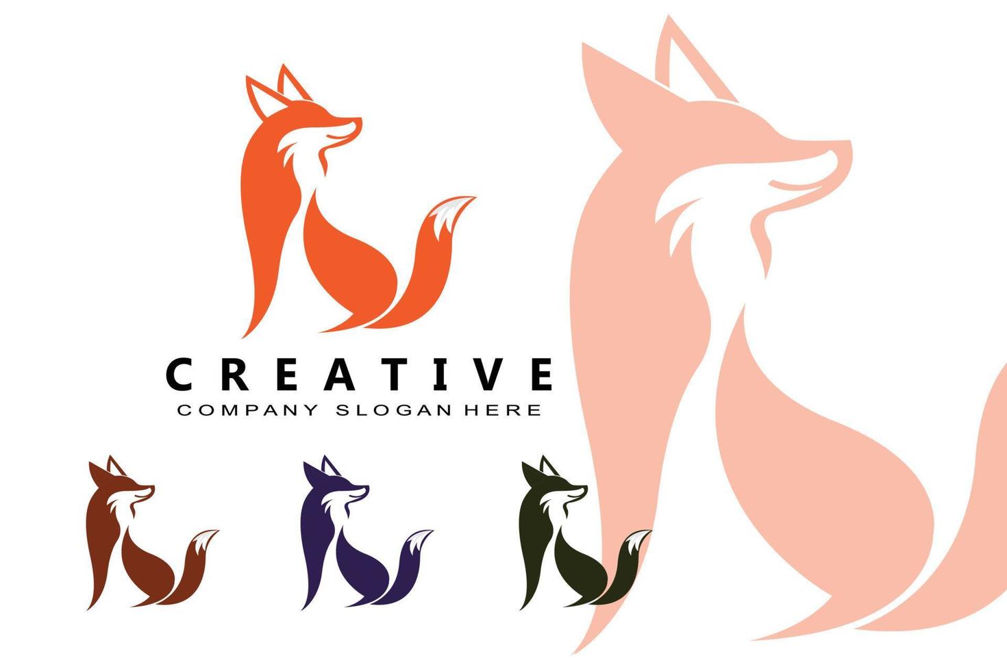 wolf djur vektor ikon symbol, fox logotyp