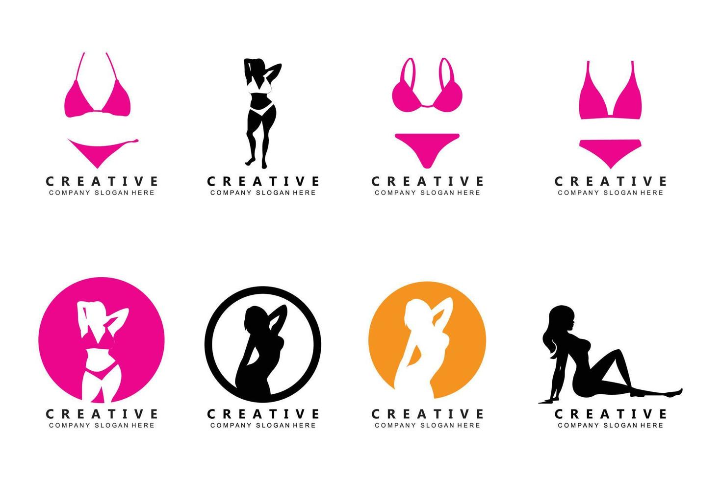sommar sexiga damkläder bikini logotyp ikon symbol vektor
