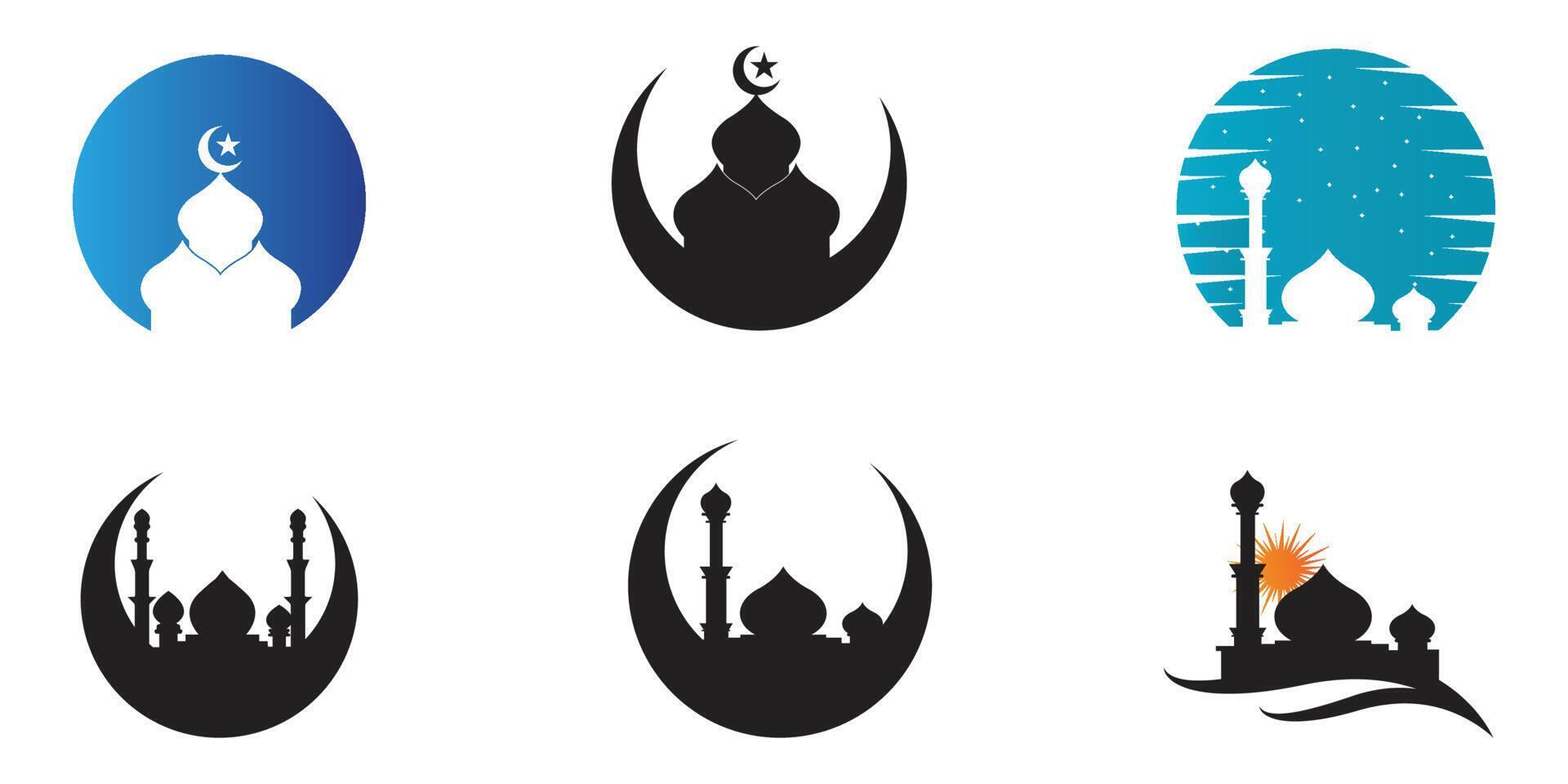 islamische moschee vektor logo symbol kostenlose vorlage für den monat ramadan kareem und eid