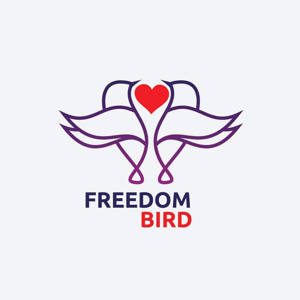 frihet fåglar ikon för business initialer monogram logotyp vektor