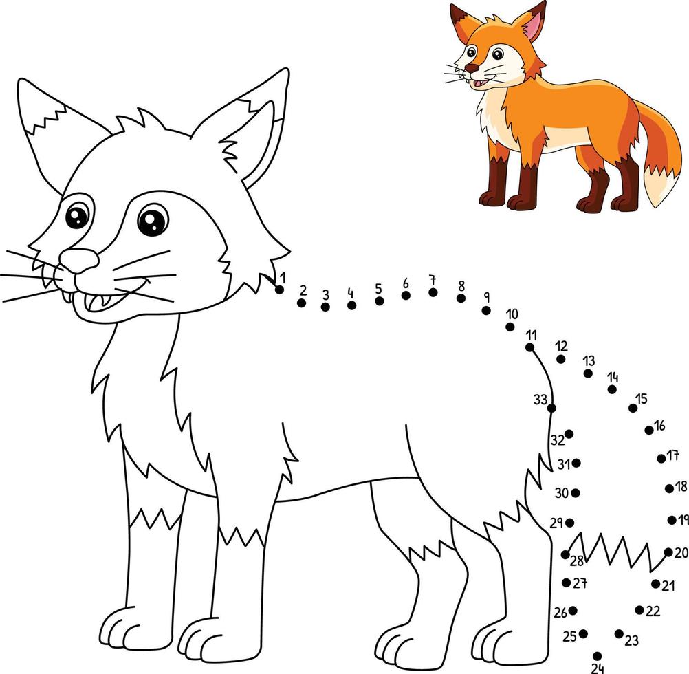 prick till prick fox målarbok för barn vektor
