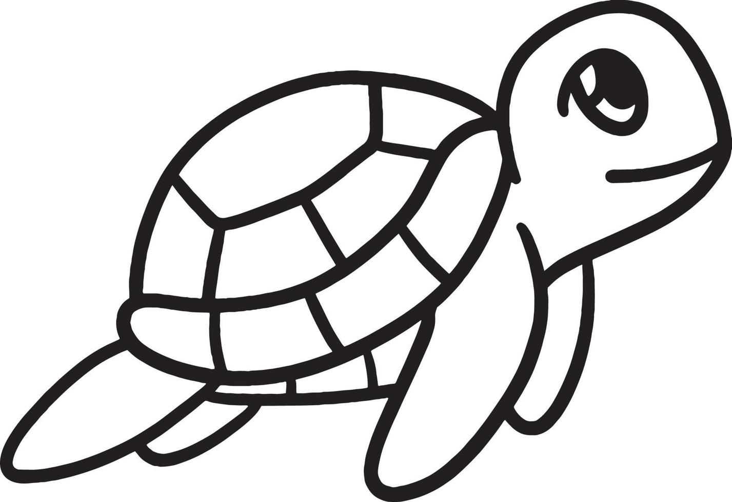 Meeresschildkröte isoliert Malvorlagen für Kinder vektor