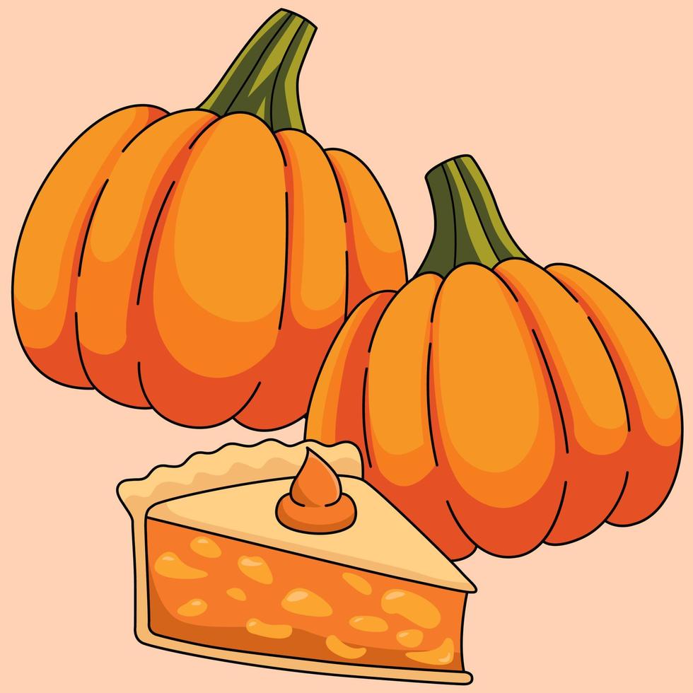 Thanksgiving pumpa paj tecknad illustration vektor