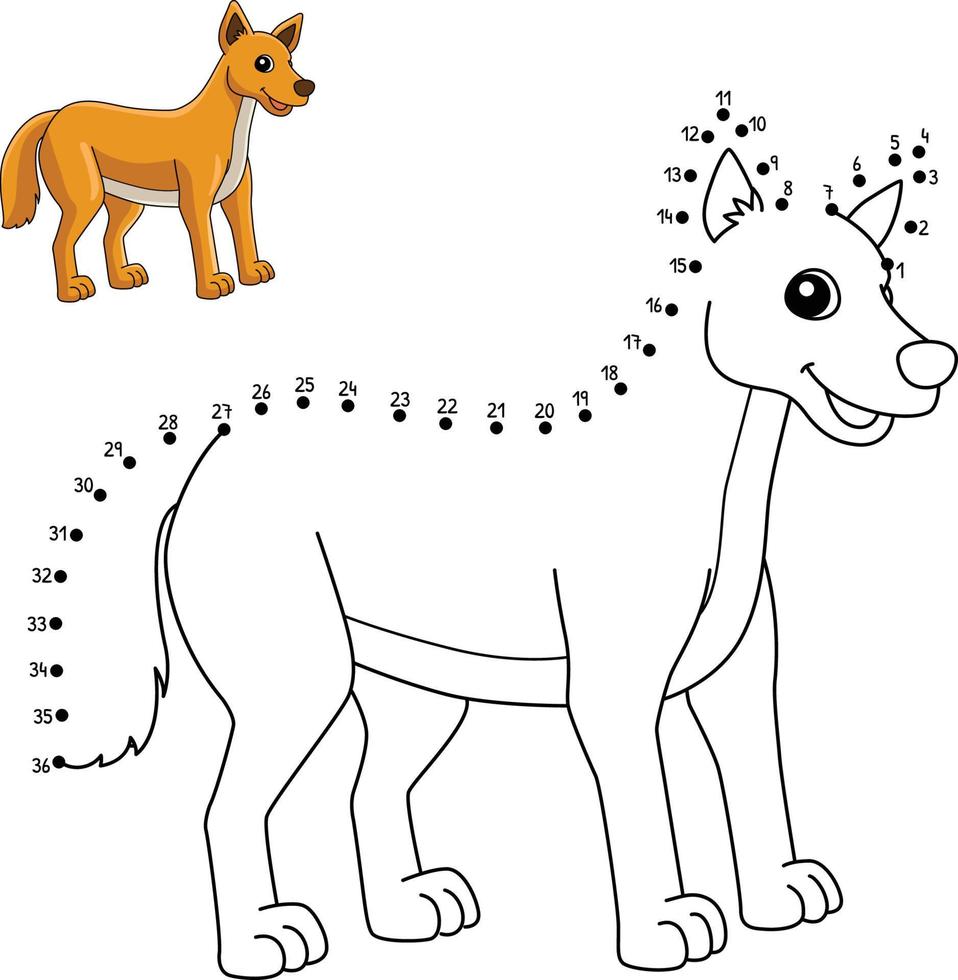 prick till prick dingo djur målarbok för barn vektor