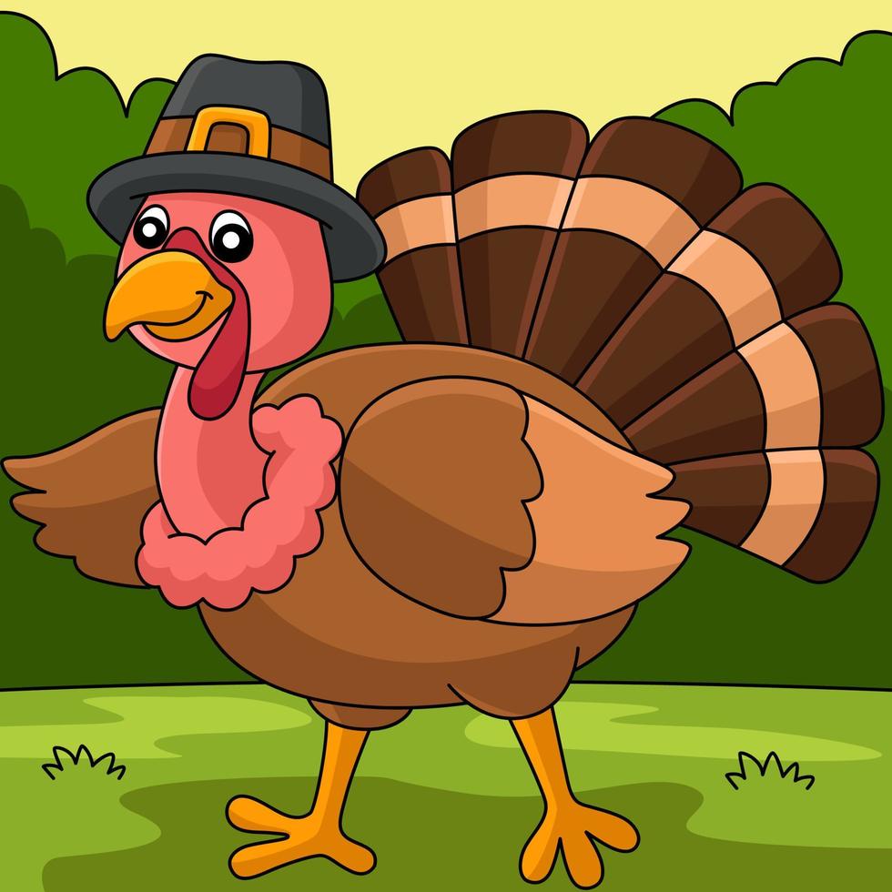 Thanksgiving kalkon pilgrim hatt illustration vektor