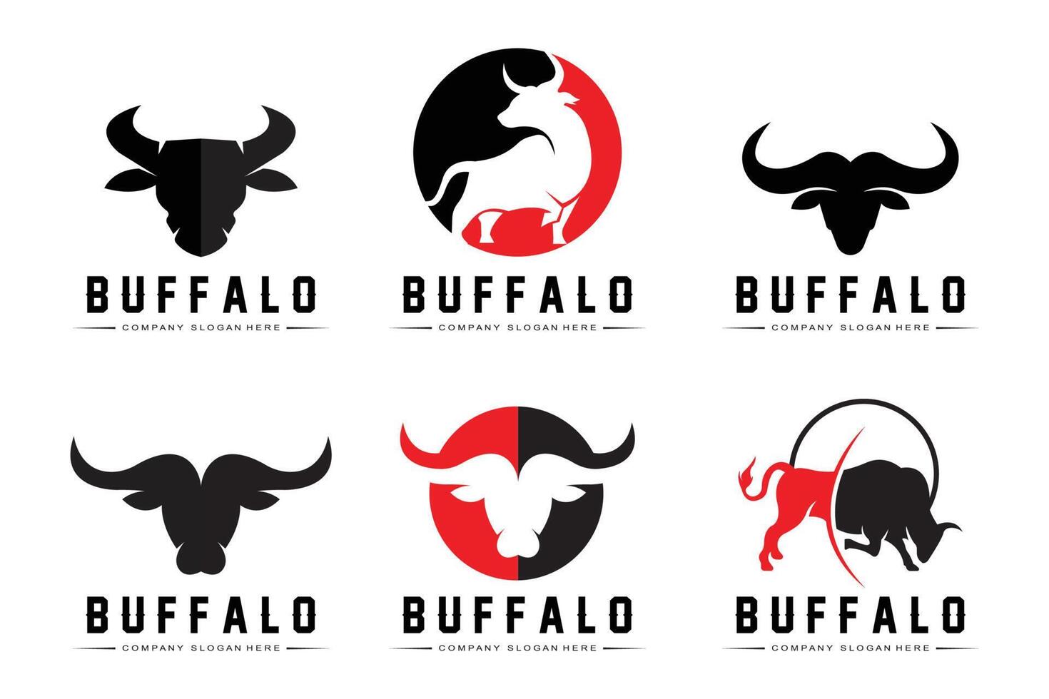 bull djur logotyp design, buffel huvud illustration vektor
