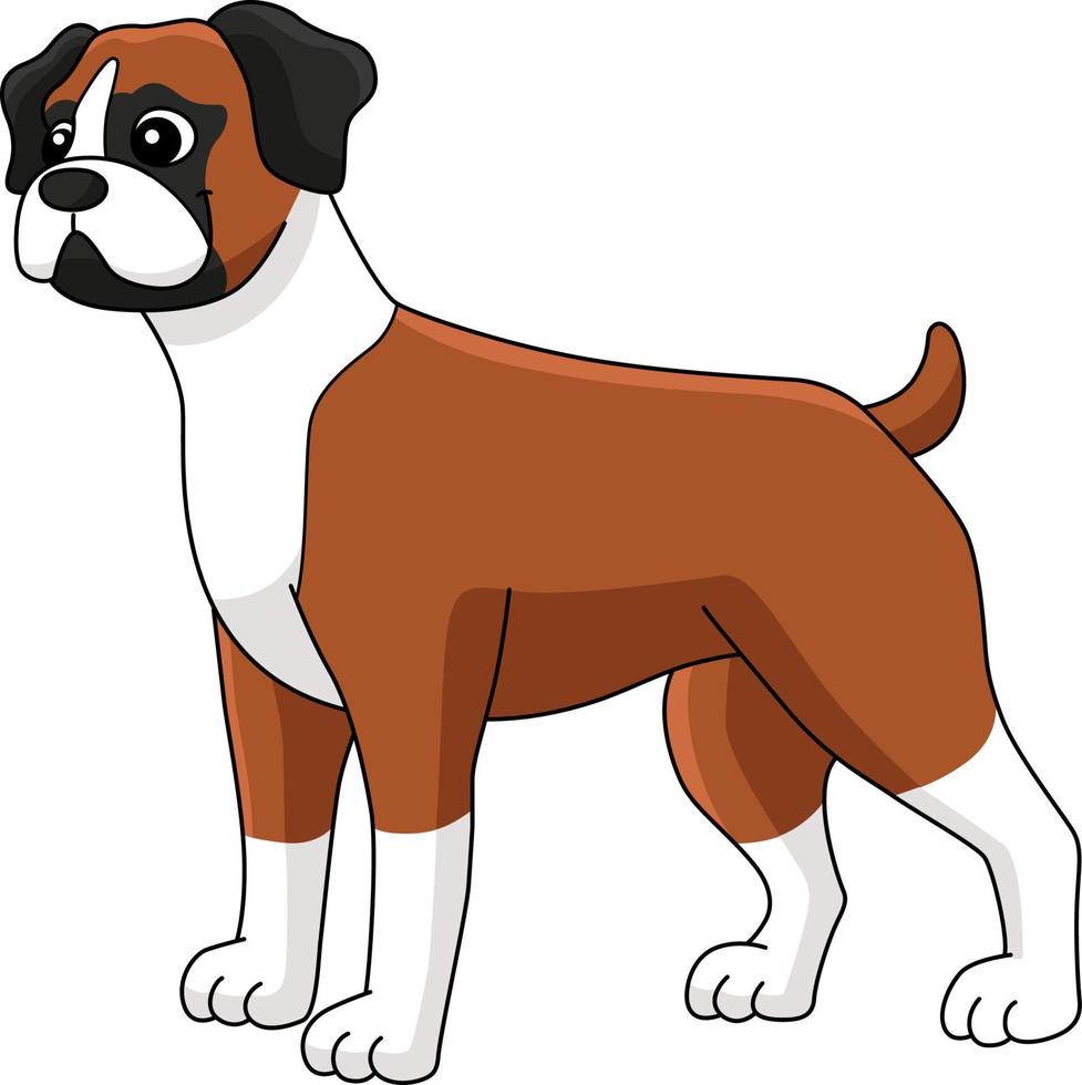 boxer hund cartoon farbige clipart illustration vektor