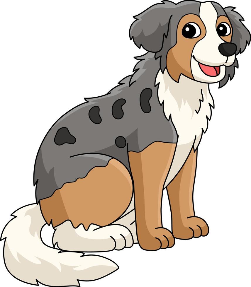 australische Schäferhund-Cartoon-Clipart-Illustration vektor