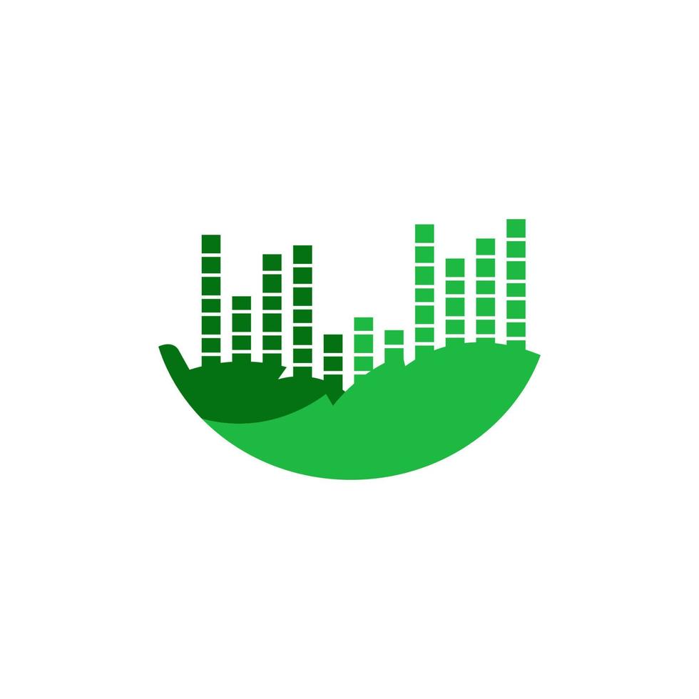 Logo-Symbol grünes Blatt Lautstärke lauter Musikvektor vektor