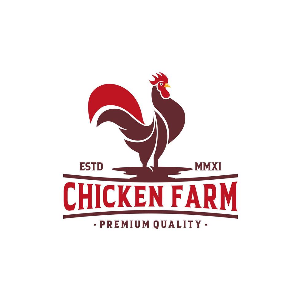 kycklingfarm logotyp vektor mall