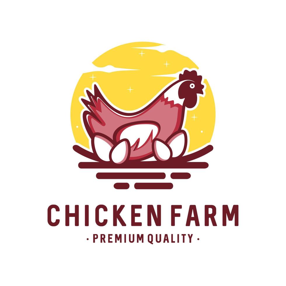 hühnerfarm-logo-vektorvorlage vektor