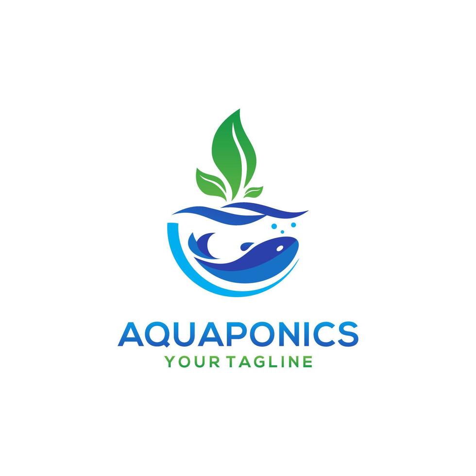 Aquaponik-Logo-Lagervektorvorlage vektor