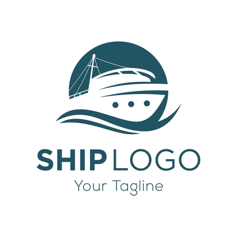 kryssningsfartyg logotyp mall vektor