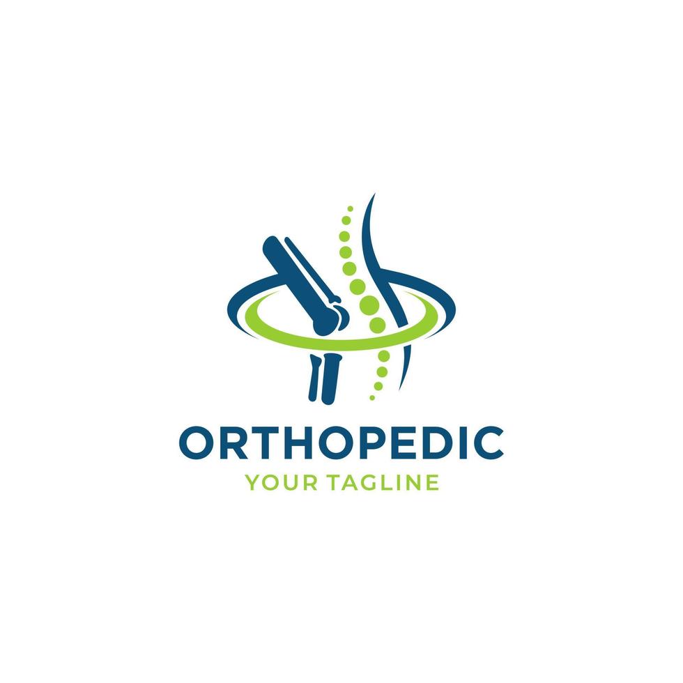 Logo-Design-Vektorvorlage für orthopädische Gesundheit vektor