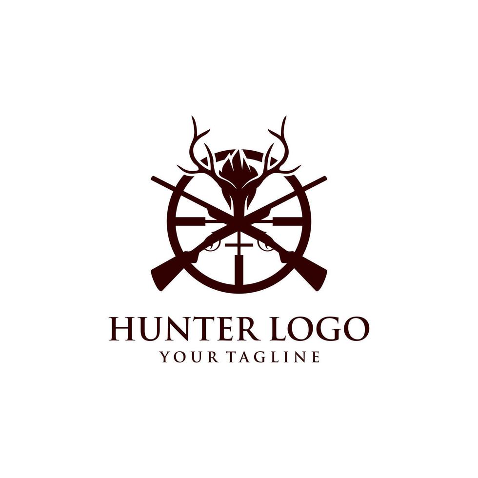 Outdoor-Jäger-Logo-Design-Vektor-Vorlage vektor
