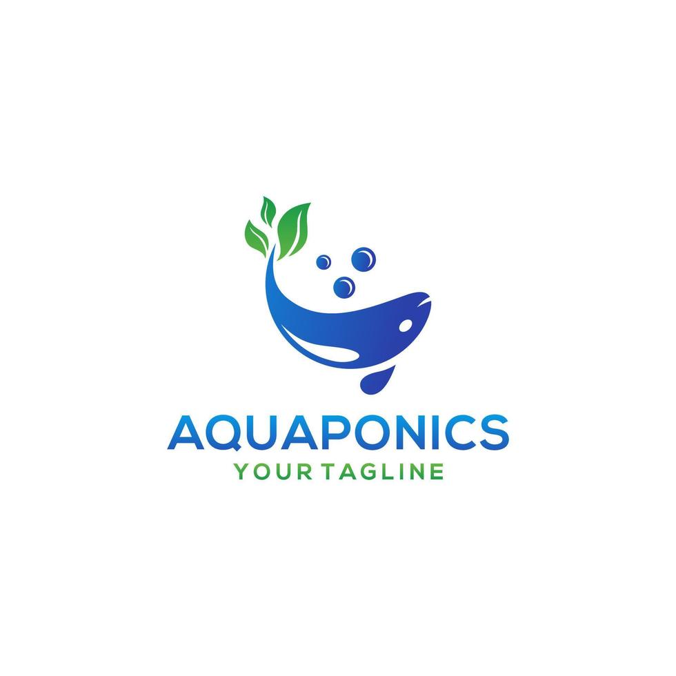 aquaponics logotyp lager vektor mall