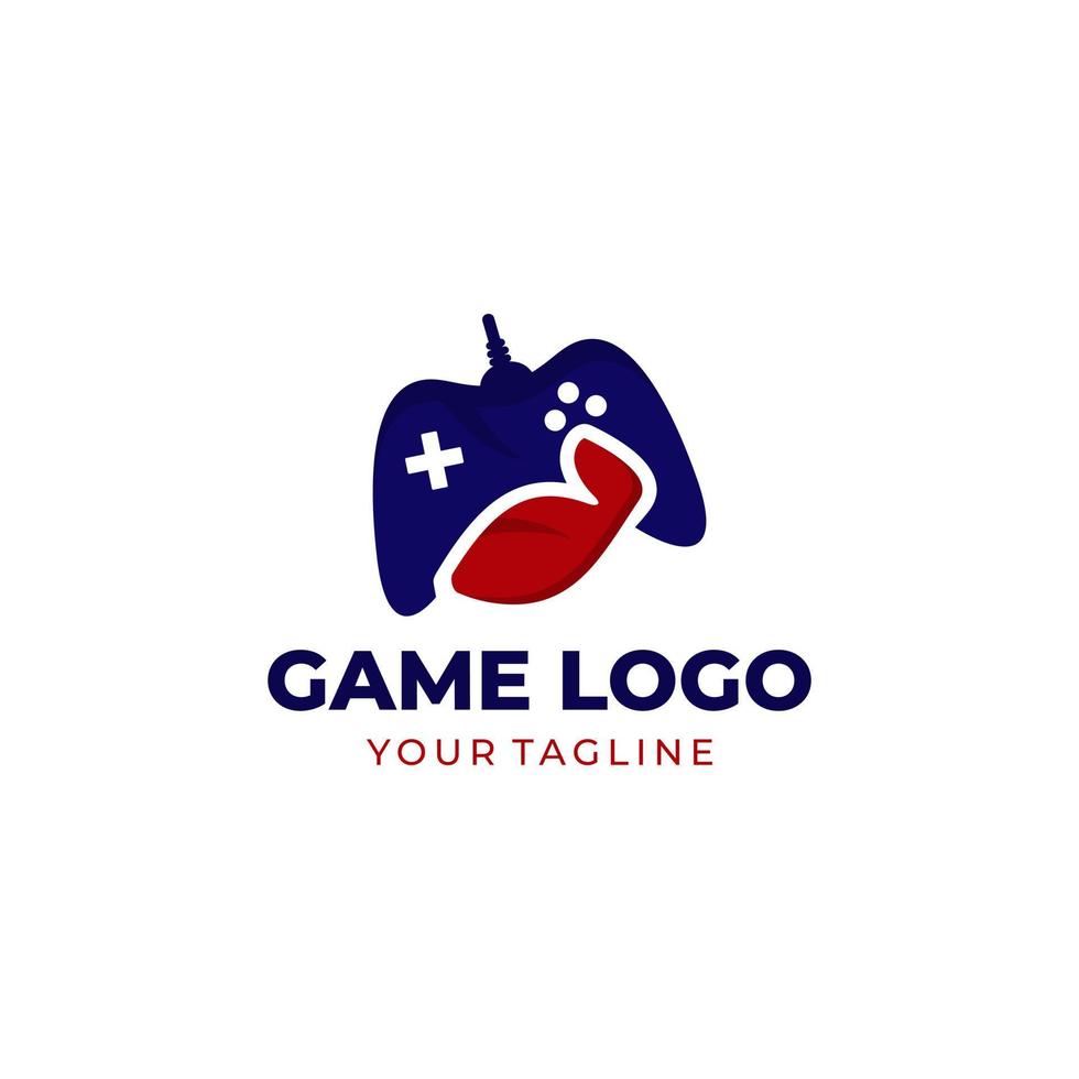 spelkonsol logotyp design vektor mall