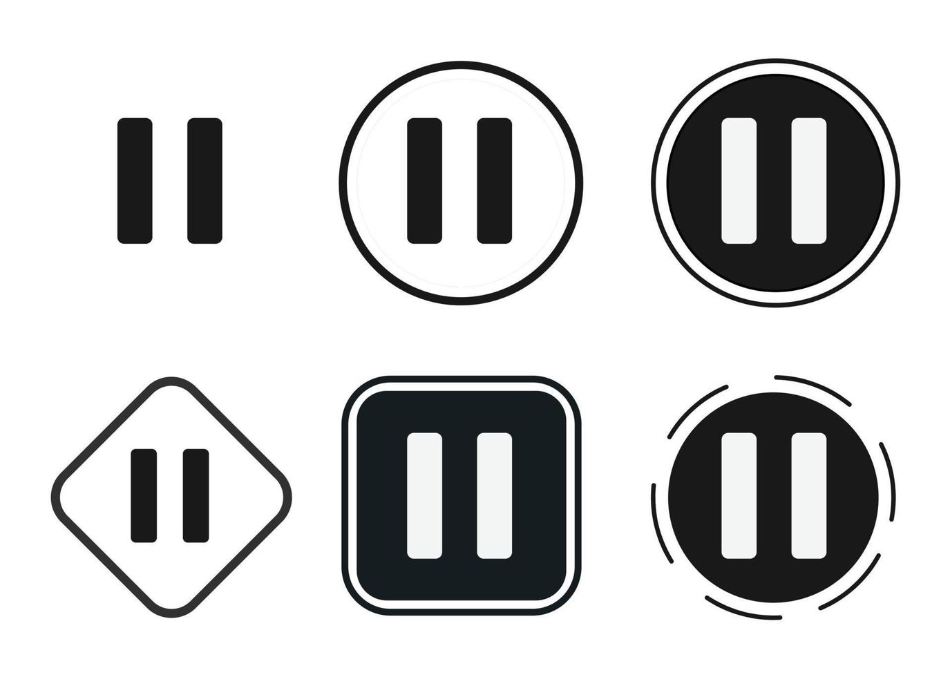 Pause-Symbol . Web-Icon-Set. Icons Sammlung flach. einfache Vektorillustration. vektor