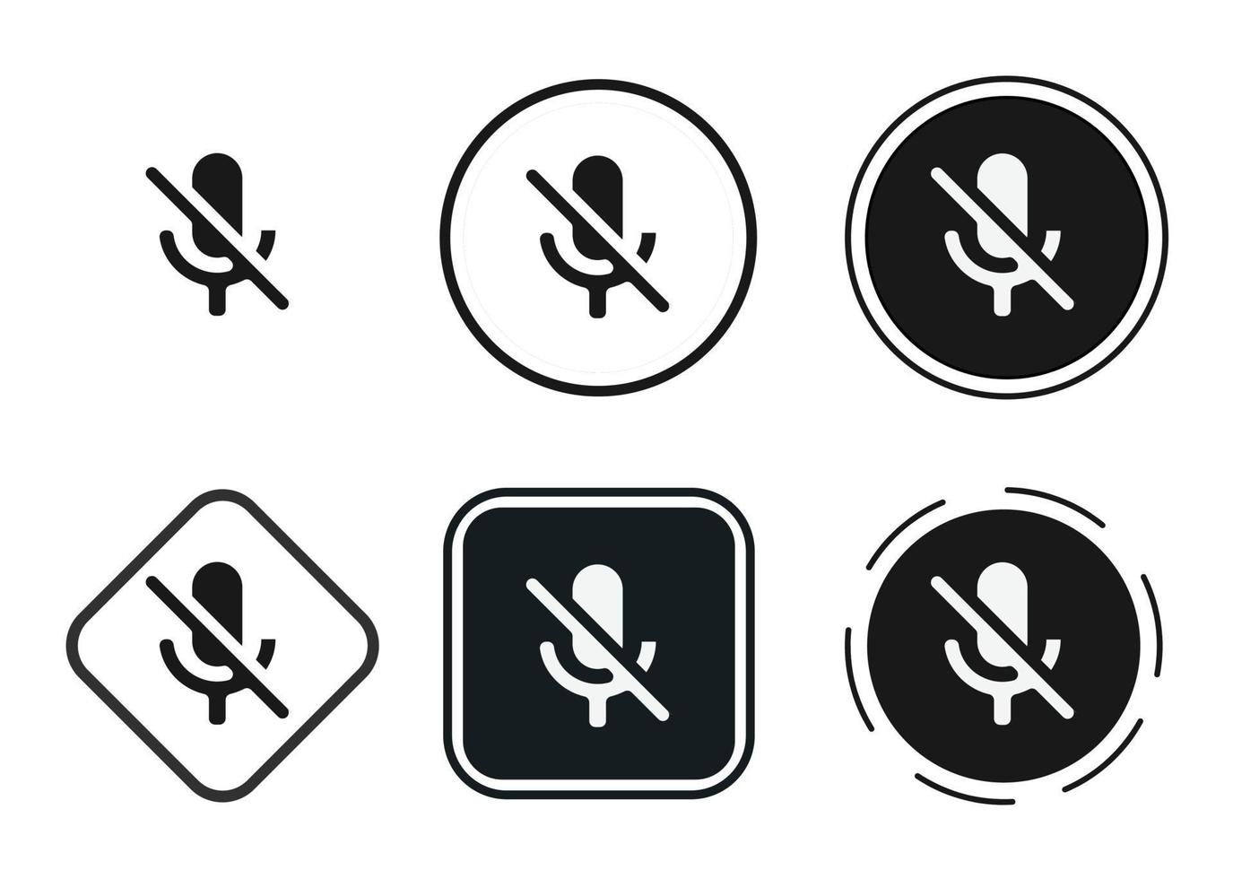 Symbol „Mikrofon aus“ . Web-Icon-Set. Icons Sammlung flach. einfache Vektorillustration. vektor