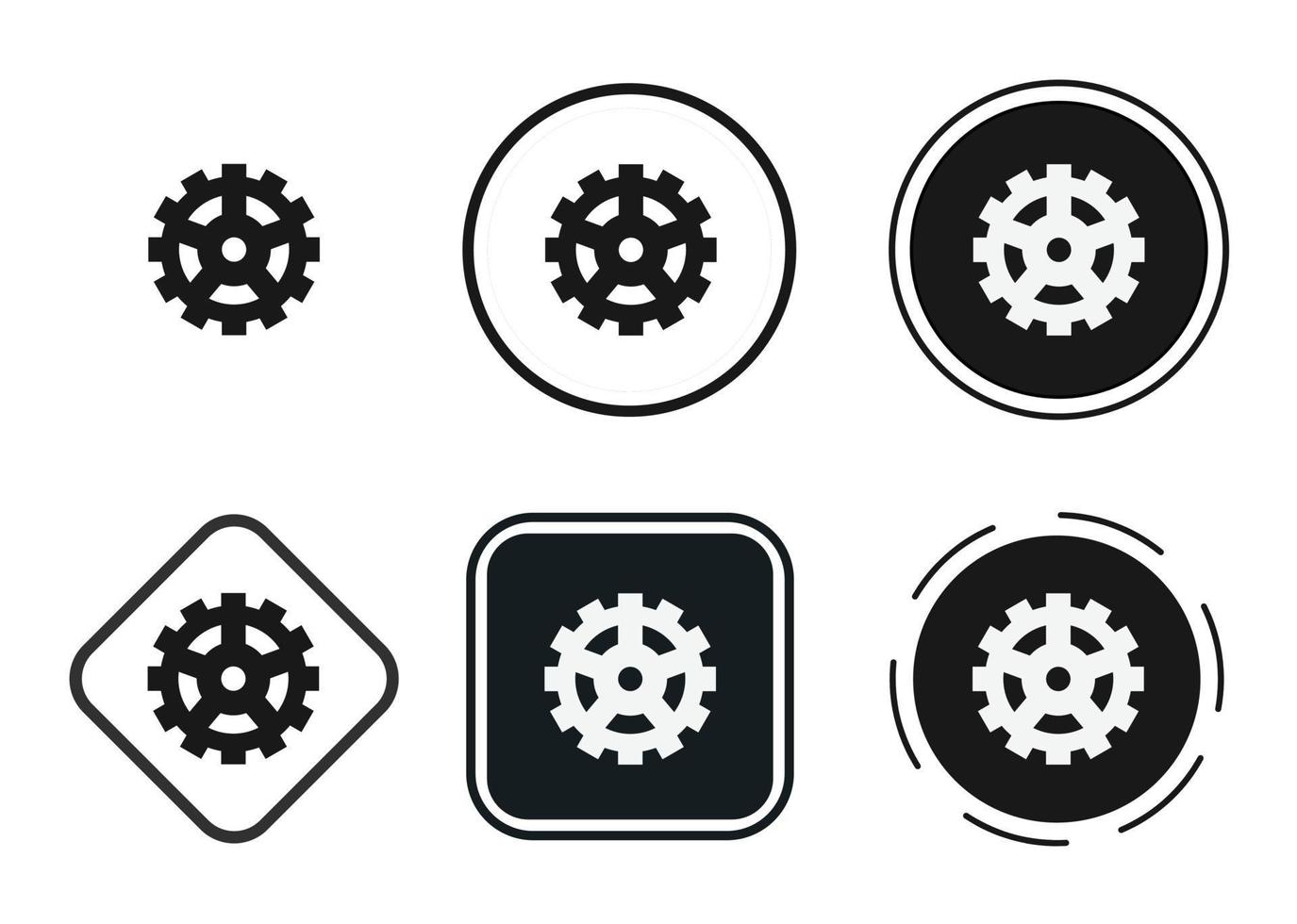 Zahnrad-Symbol. Web-Icon-Set. Icons Sammlung flach. einfache Vektorillustration. vektor