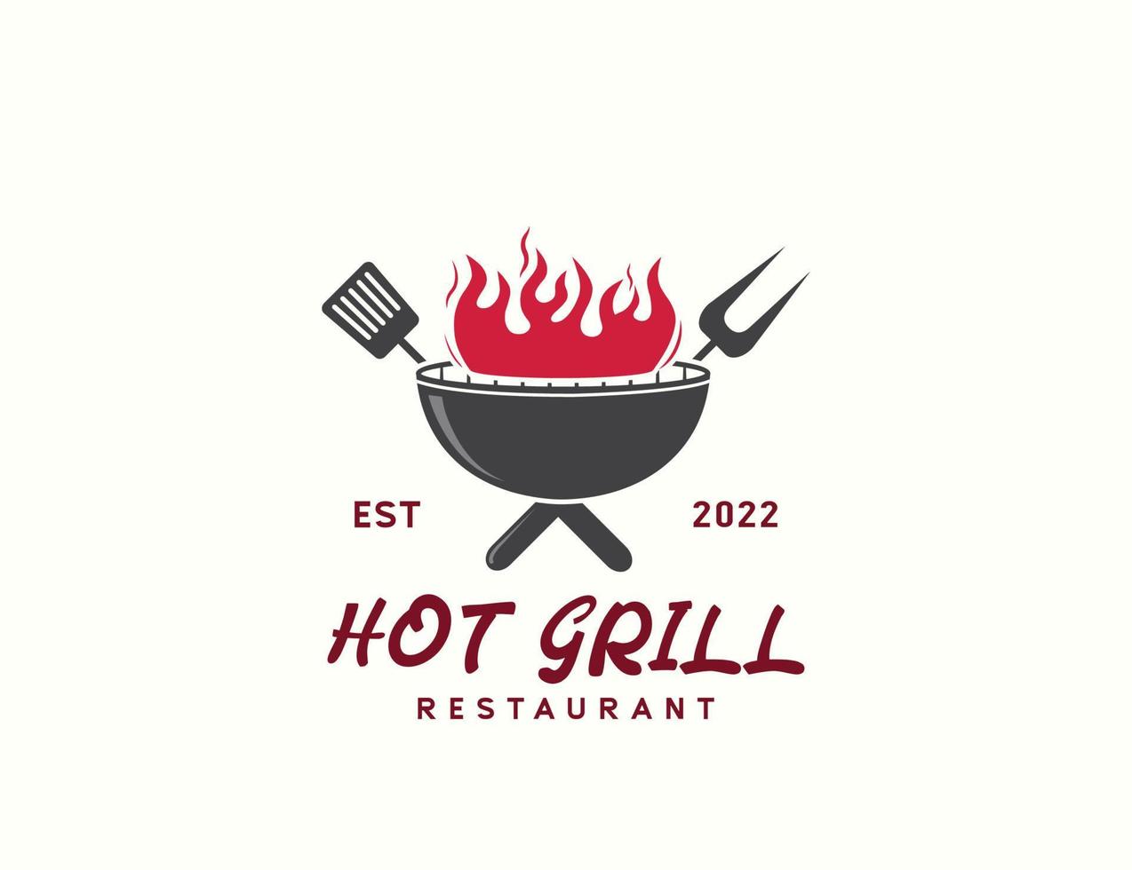 Heißes Grill-Logo-Design vektor