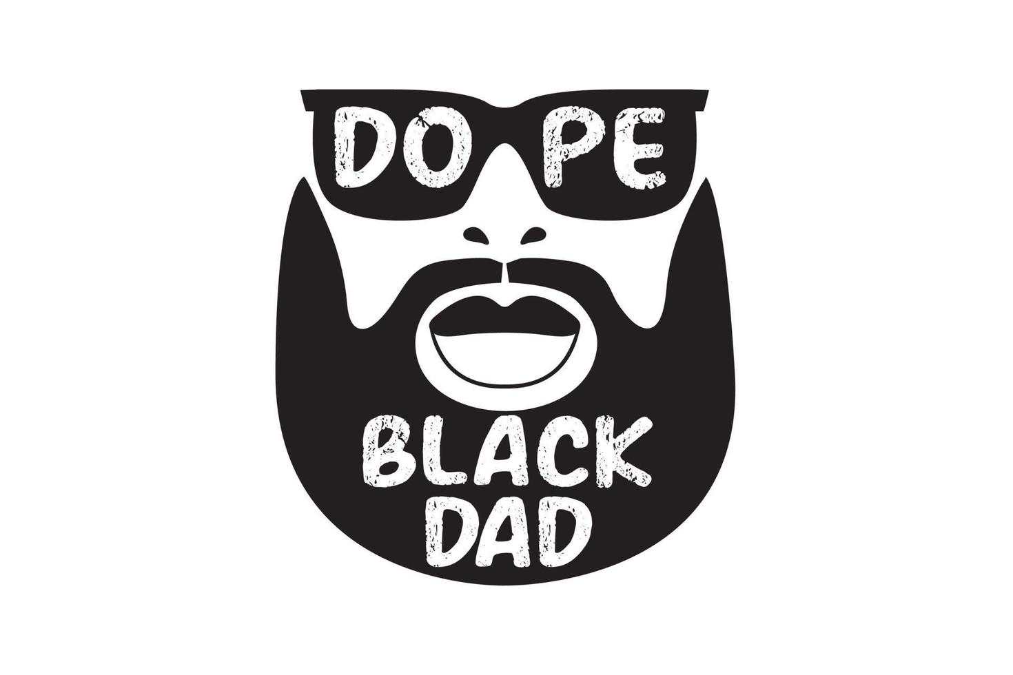 fars dag. dope svart pappa citat i glasögon och mustasch. fars dag. vektor