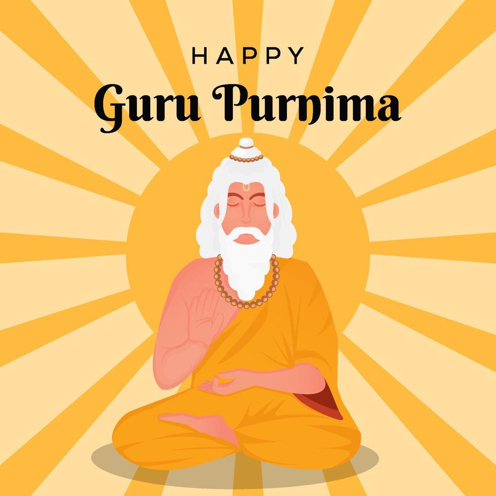 flaches guru purnima-illustrationsdesign vektor