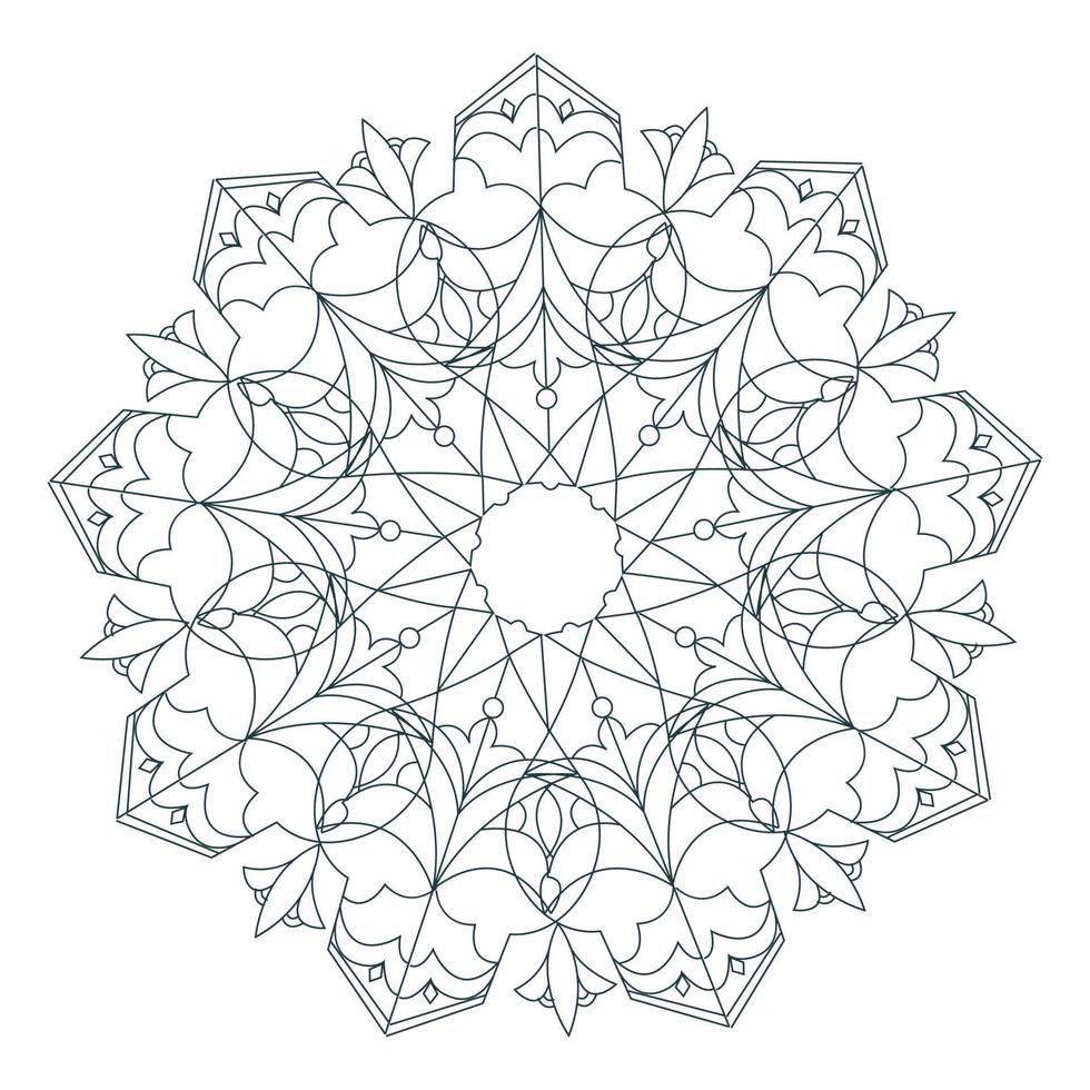 zentangle stiliserade arabiska, indisk mandala, rangoli för vuxna anti-stress målarbok. handritad vintage prydnad mönster på vit bakgrund. etniska dekorativa element. yogaanda. vektor