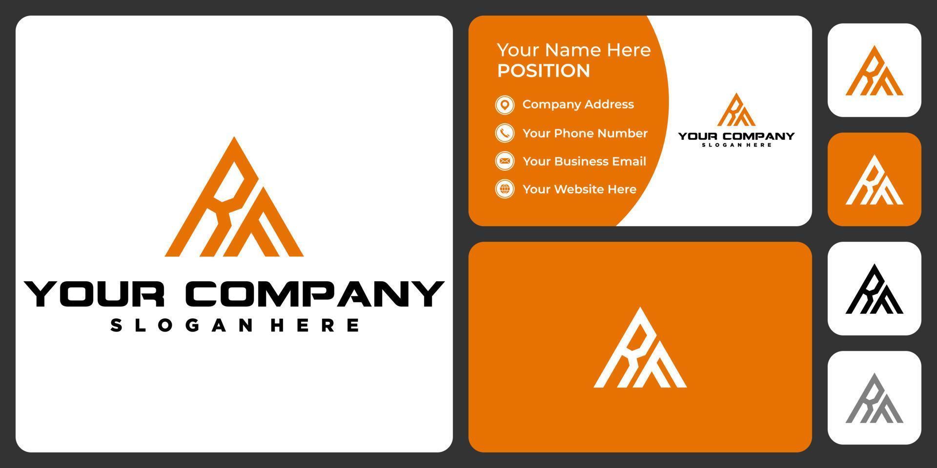brev rf monogram business logotyp design med visitkortsmall. vektor