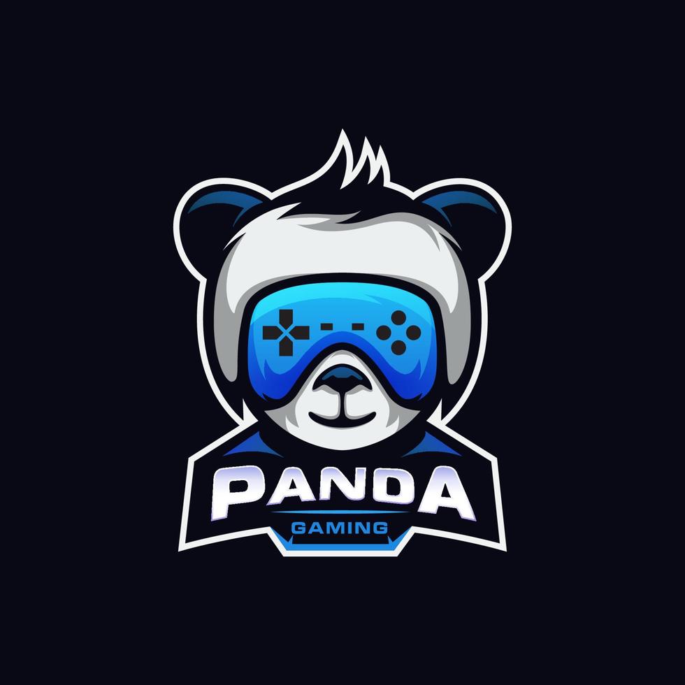 rolig panda gaming logotyp e sport för ditt lag vektor